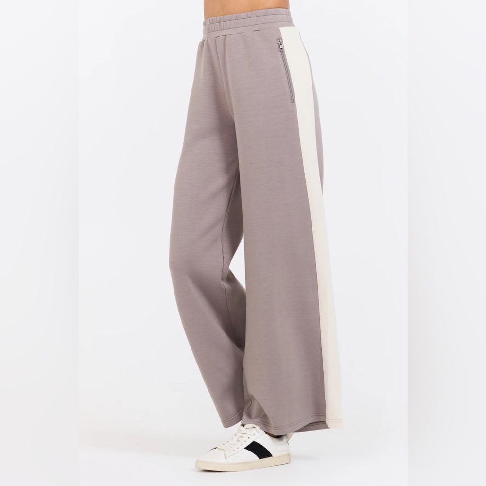 NWT Vintage Havana Taupe South Beach Colorblock Cloud Fleece Pant NEW